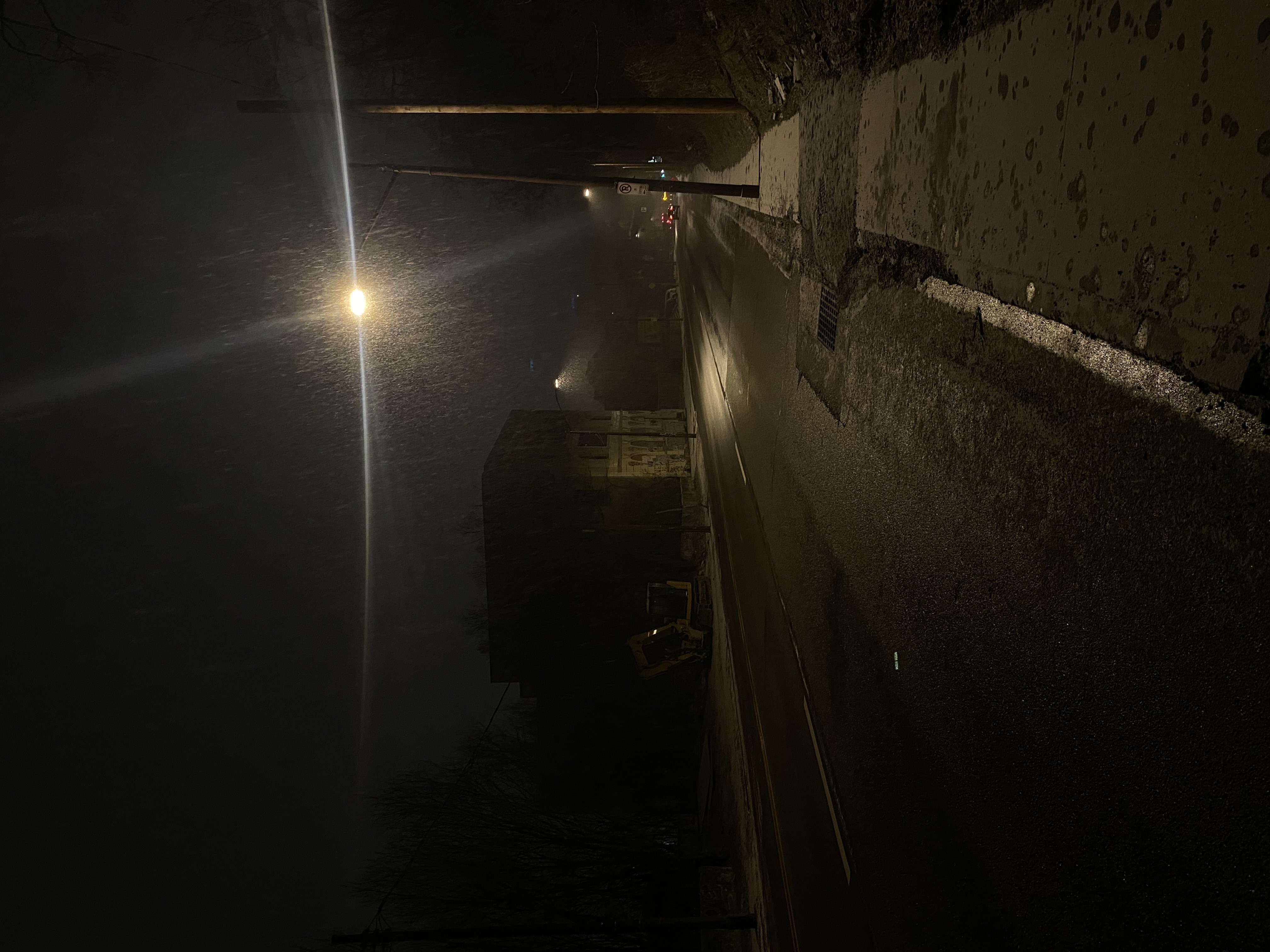 night photo along road